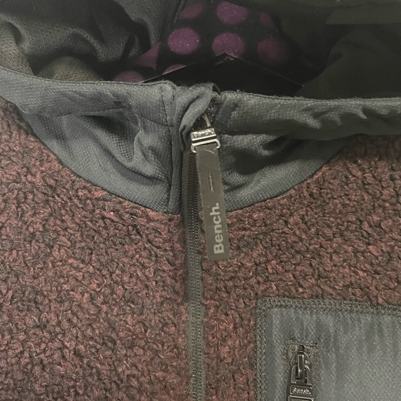 Bench Mens Fleece Maroon Jacket Size Medium - Picture 3 of 9